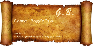 Grant Bogáta névjegykártya